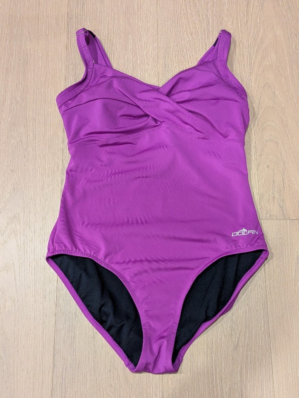 Purple One-Piece Swimsuit with Black Lining